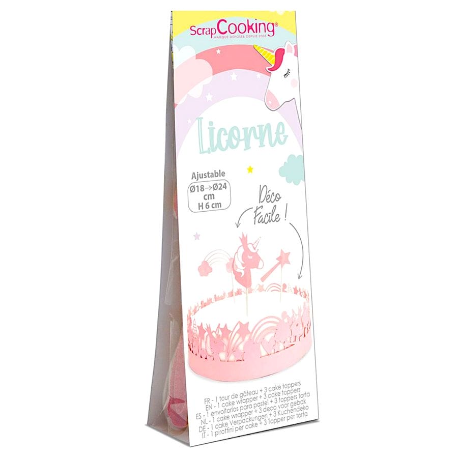 WRAPPER + TOPPERS PARA TARTA SCRAPCOOKING - UNICORNIO