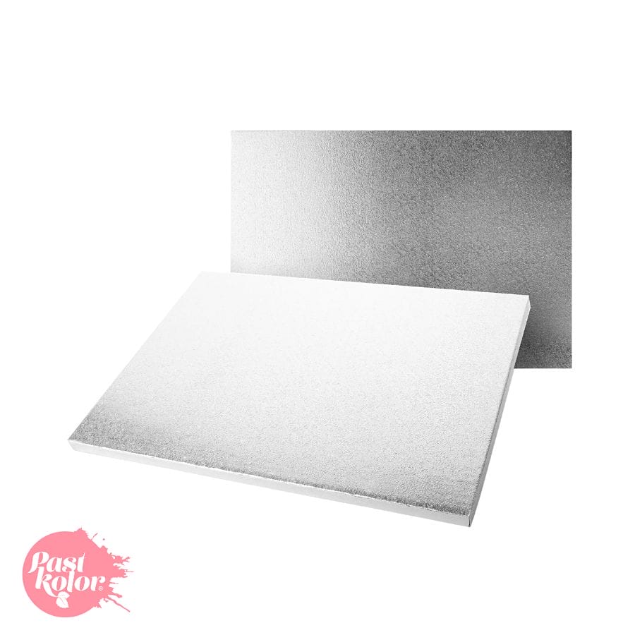 CAKE DRUM RECTANGULAR PLATA 12 MM - 30 X 25 CM